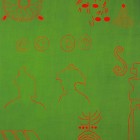 Liv Mette Larsen, Indisk skissebok, grønn, 1996, eggtempera/lerret, 2,5 x 2 m